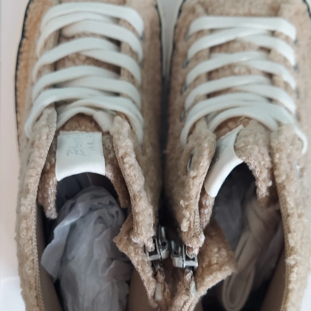 Blowfish Malibu Neutral Tan High-Top Sneakers Women's Size 6.5 NWT Textile